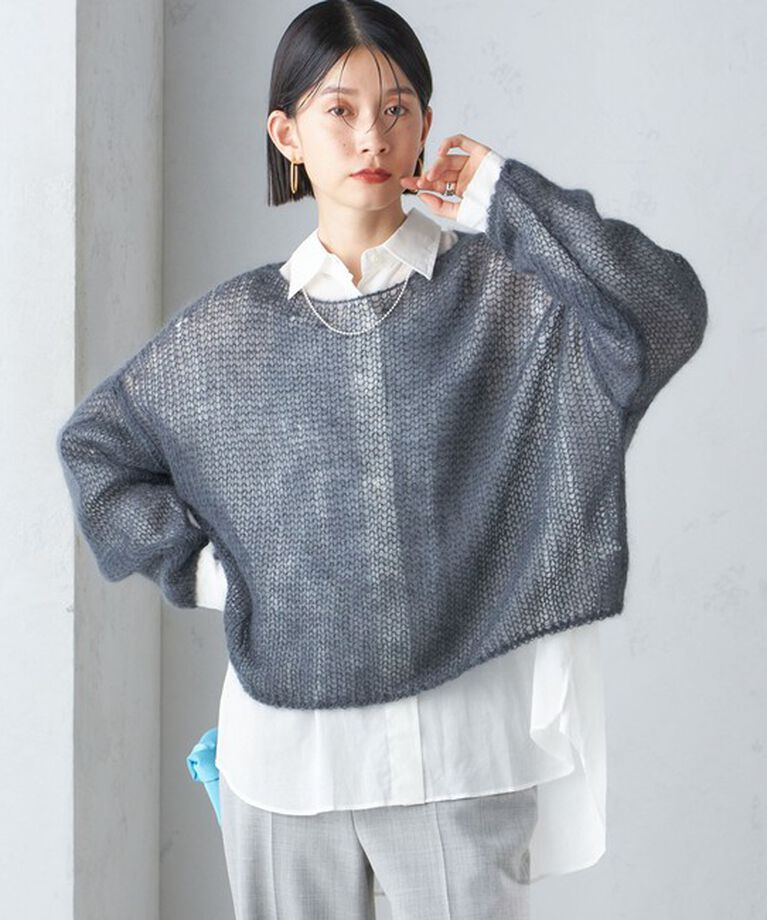 SHIPS for women「モヘヤ メッシュ プルオーバー」|ニット・セーター|
