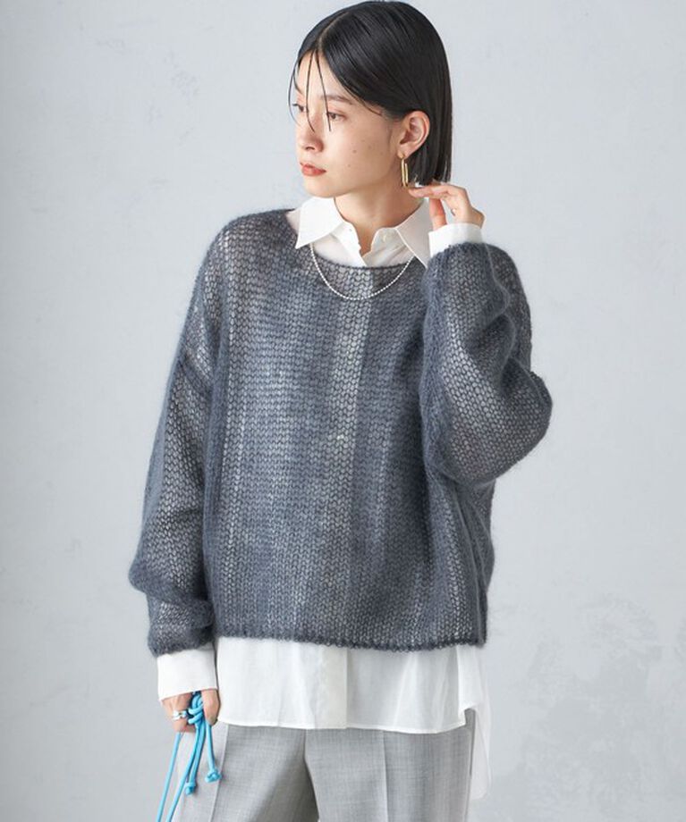 SHIPS for women「モヘヤ メッシュ プルオーバー」|ニット・セーター|