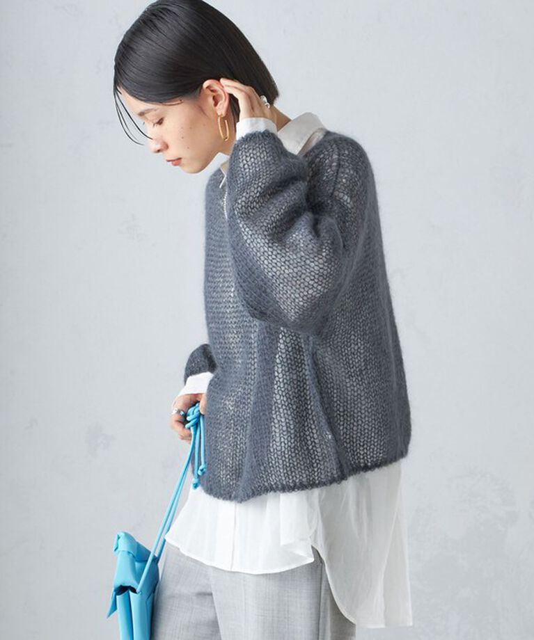 SHIPS for women「モヘヤ メッシュ プルオーバー」|ニット・セーター|