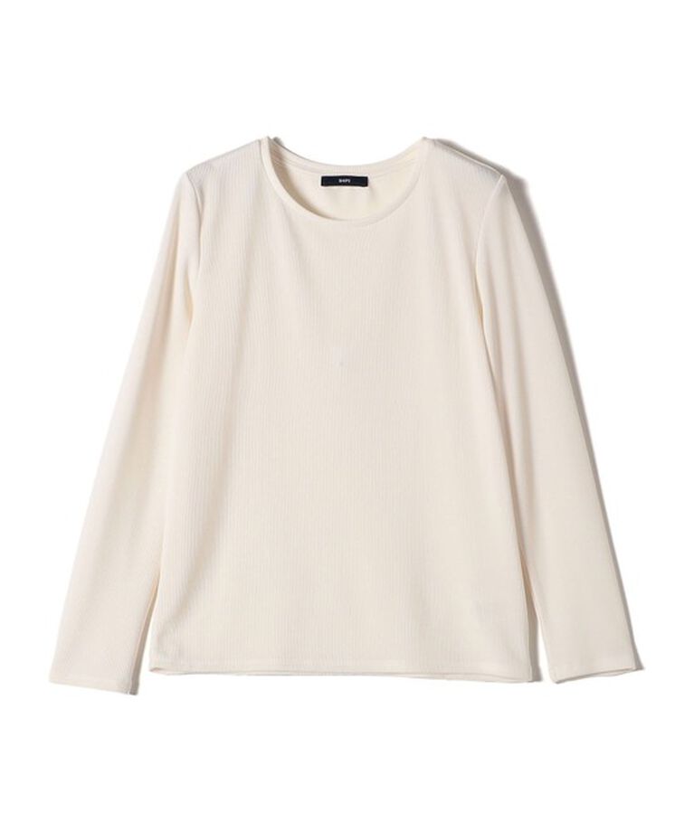 SHIPS for women「〈洗濯機可能〉ストレッチ リブ ロング スリーブ TEE」|Tシャツ・カットソー|