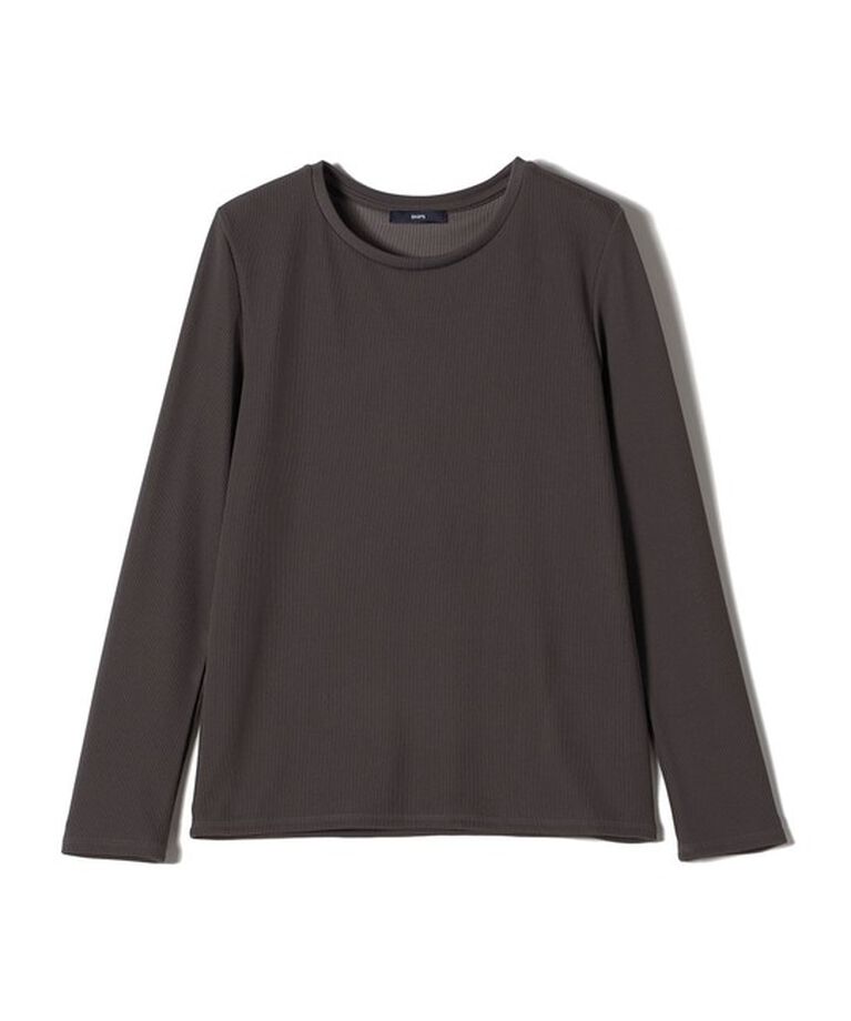 SHIPS for women「〈洗濯機可能〉ストレッチ リブ ロング スリーブ TEE」|Tシャツ・カットソー|ダークグレー