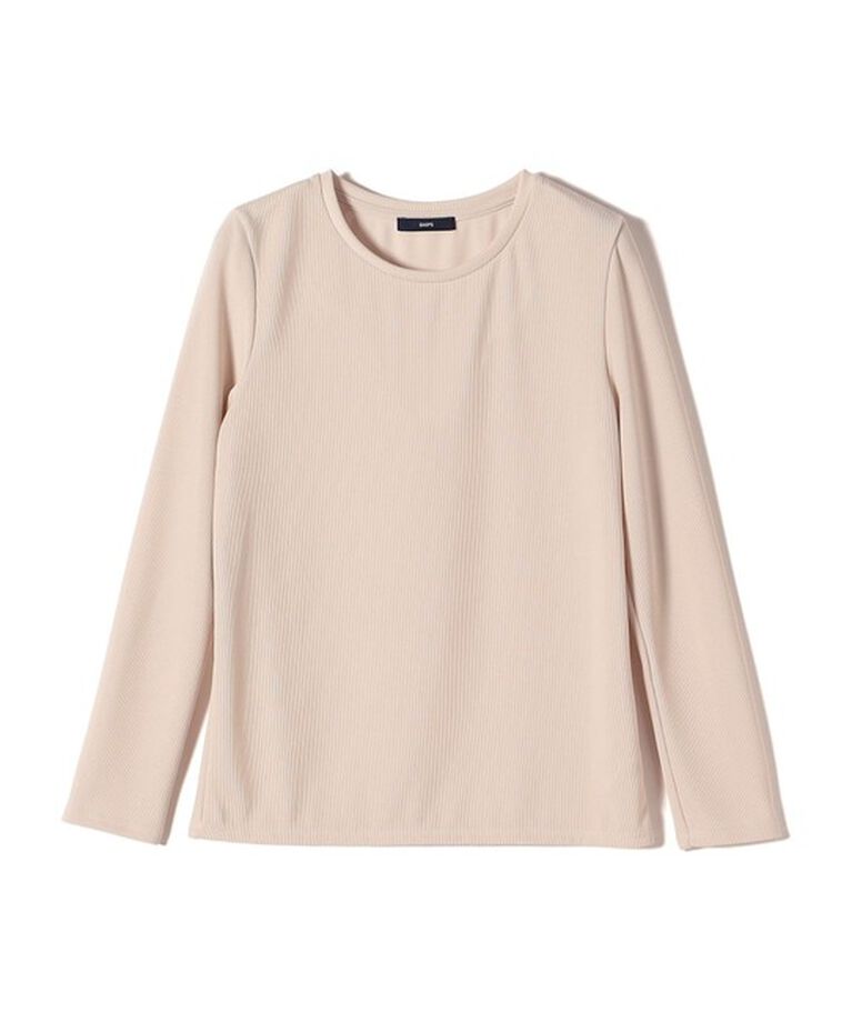 SHIPS for women「〈洗濯機可能〉ストレッチ リブ ロング スリーブ TEE」|Tシャツ・カットソー|ベージュ