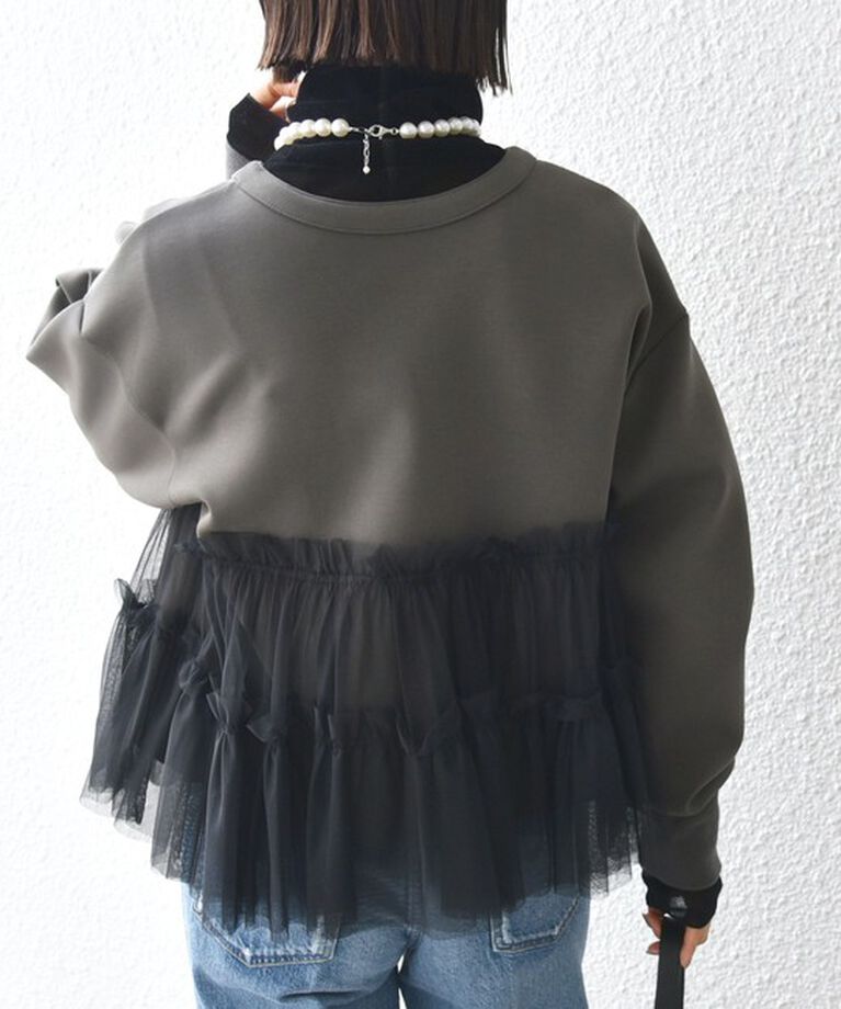 SHIPS for women「【WEB限定】 〈手洗い可能〉ダンボール × チュール ジップ 羽織」|その他|