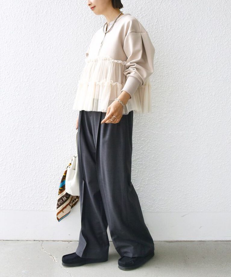 SHIPS for women「【WEB限定】 〈手洗い可能〉ダンボール × チュール ジップ 羽織」|その他|
