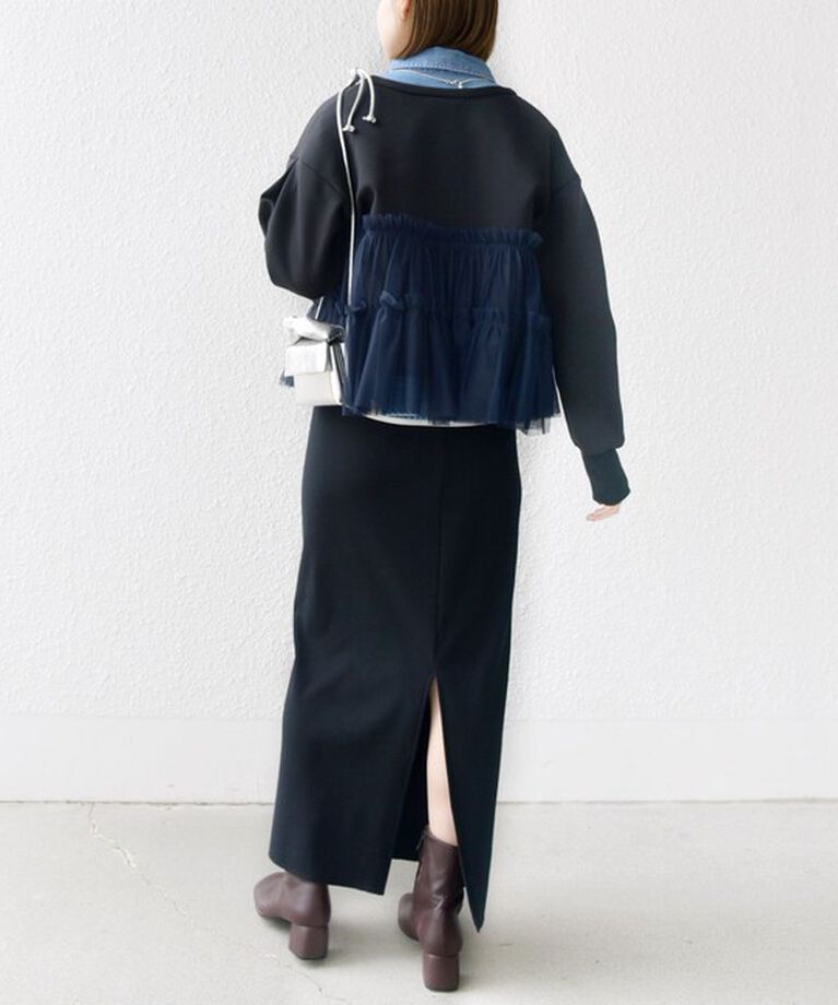 SHIPS for women「【WEB限定】 〈手洗い可能〉ダンボール × チュール ジップ 羽織」|その他|