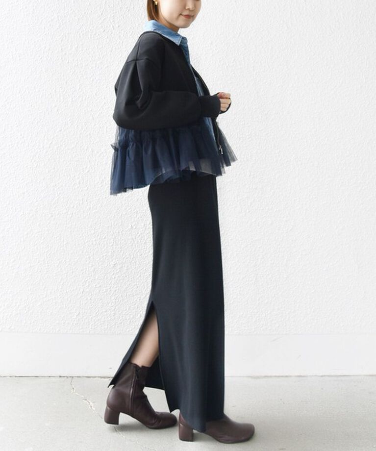 SHIPS for women「【WEB限定】 〈手洗い可能〉ダンボール × チュール ジップ 羽織」|その他|