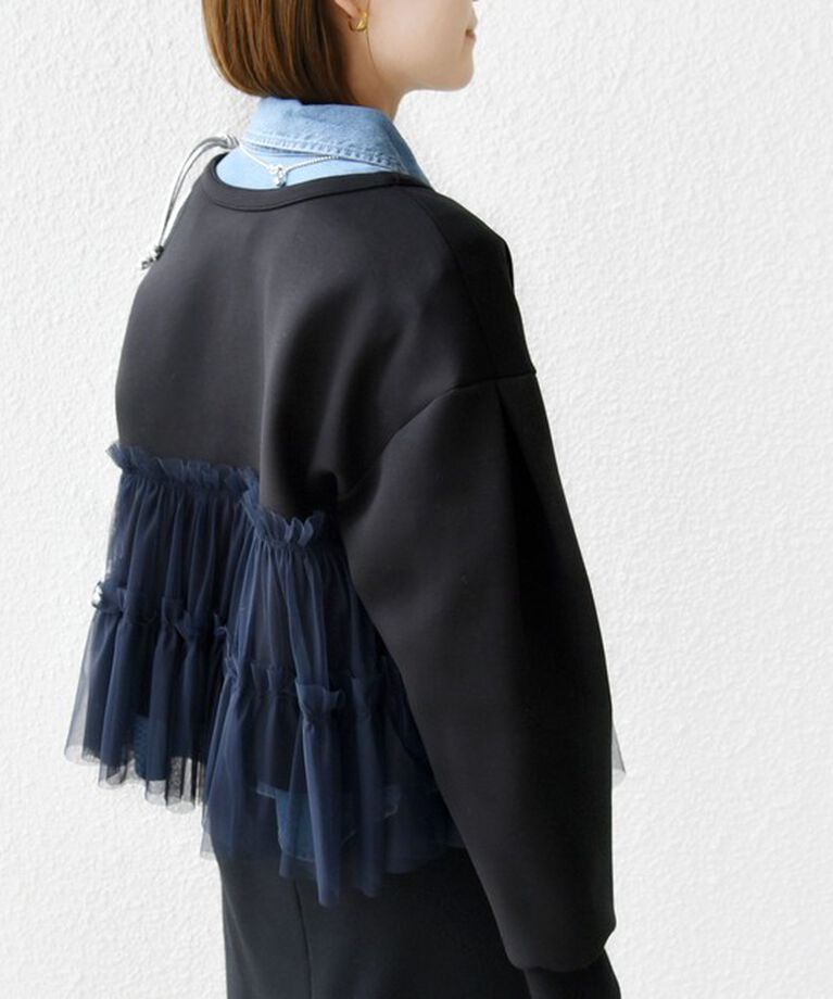 SHIPS for women「【WEB限定】 〈手洗い可能〉ダンボール × チュール ジップ 羽織」|その他|