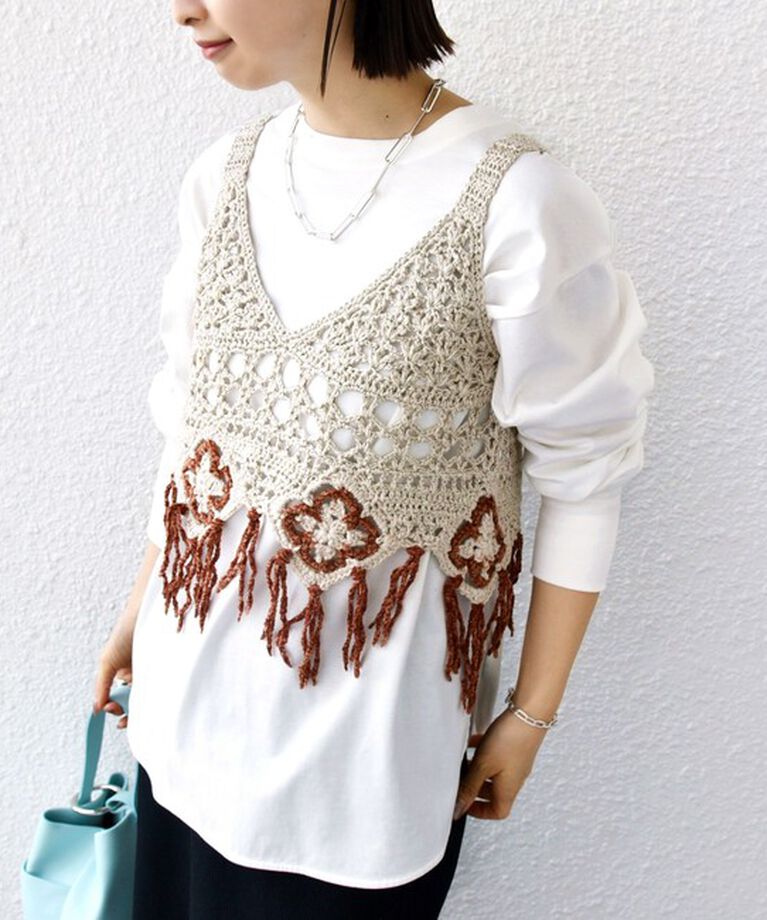SHIPS for women「LOGAN KNITTING MILLS:〈手洗い可能〉モール ビスチェ」|ニット・セーター|ナチュラル