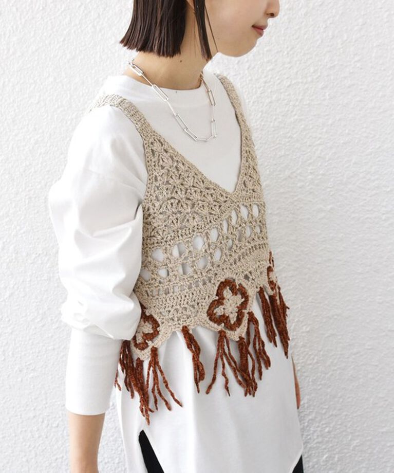 SHIPS for women「LOGAN KNITTING MILLS:〈手洗い可能〉モール ビスチェ」|ニット・セーター|