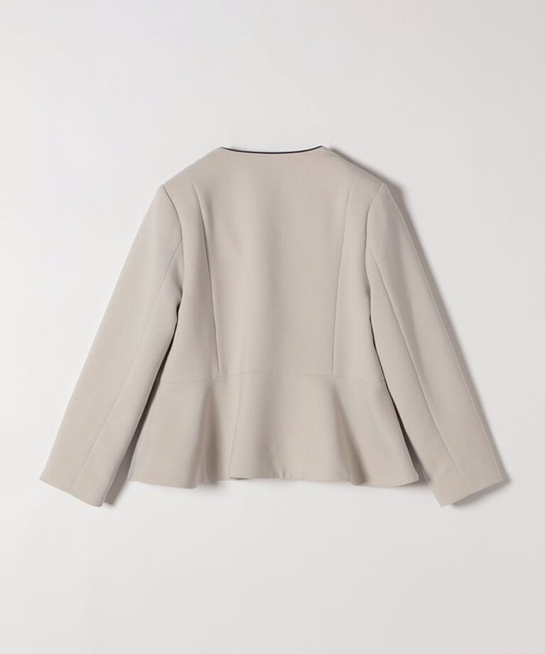 SHIPS any「SHIPS any:〈洗濯機可能〉ダブルクロス  ペプラム ノーカラー ジャケット［NAVY BLUE］」|ノーカラージャケット|