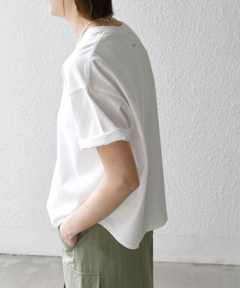 SHIPS any「《追加予約》【SHIPS any別注】KNiTS:〈洗濯機可能〉ラウンドヘム プリント ショート TEE」|Tシャツ・カットソー|