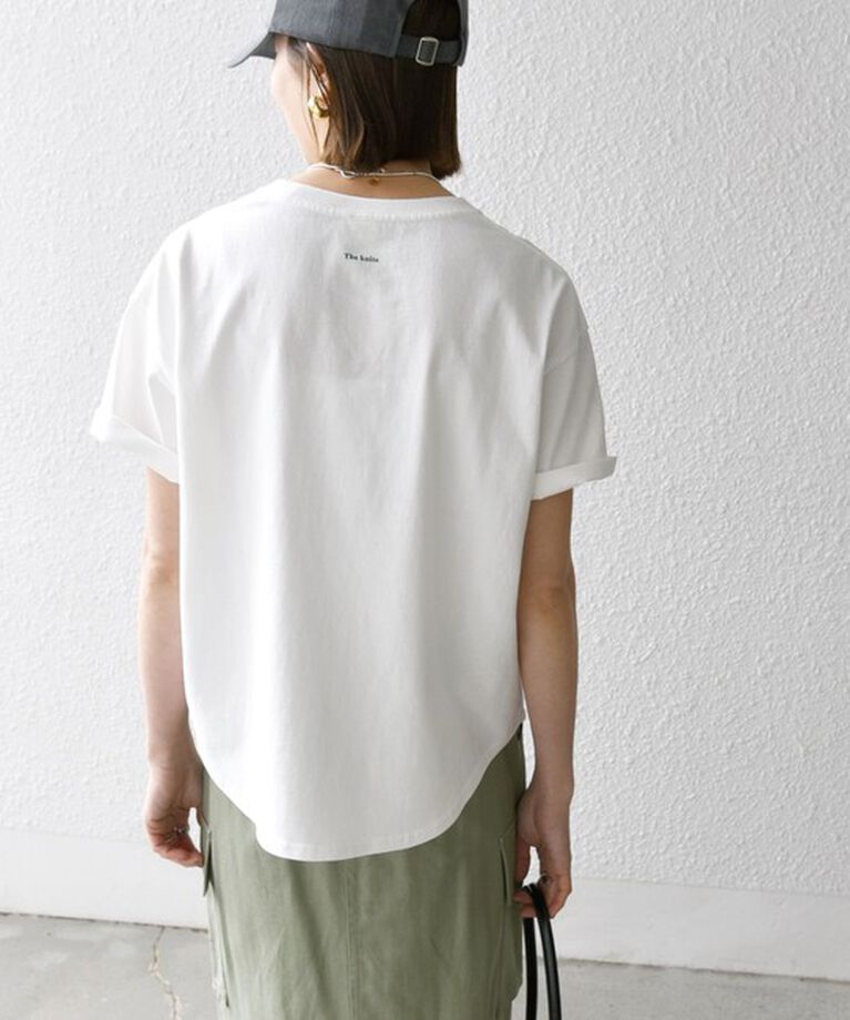 SHIPS any「《追加予約》【SHIPS any別注】KNiTS:〈洗濯機可能〉ラウンドヘム プリント ショート TEE」|Tシャツ・カットソー|