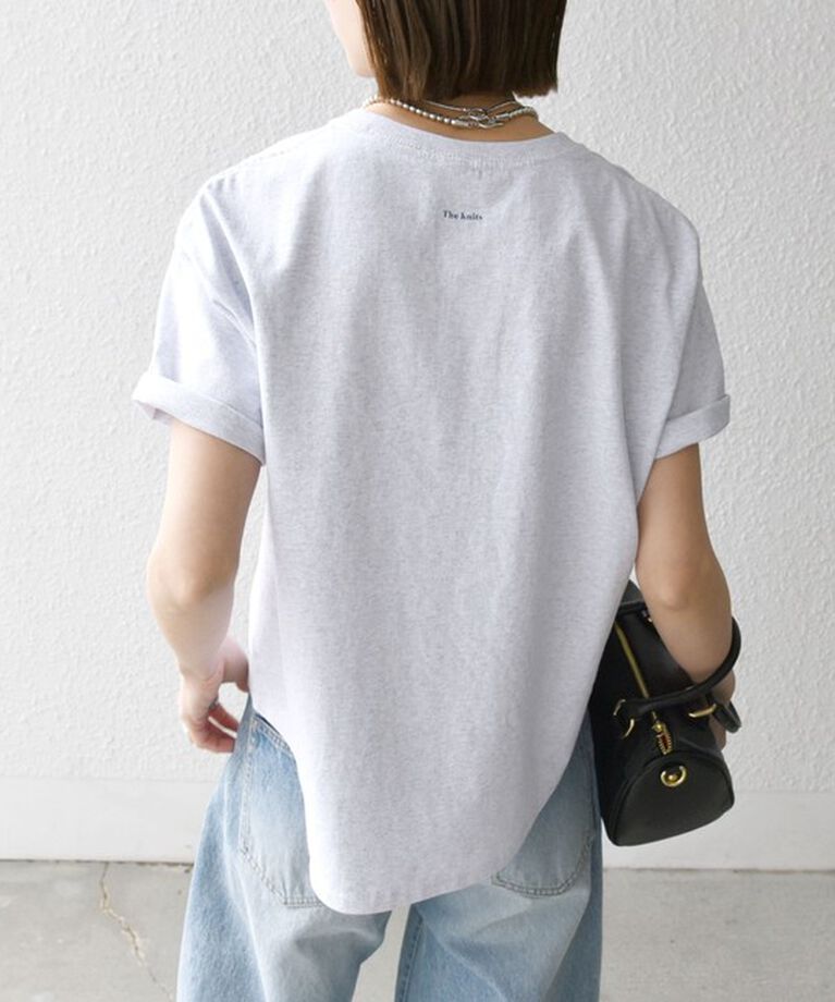 SHIPS any「《追加予約》【SHIPS any別注】KNiTS:〈洗濯機可能〉ラウンドヘム プリント ショート TEE」|Tシャツ・カットソー|