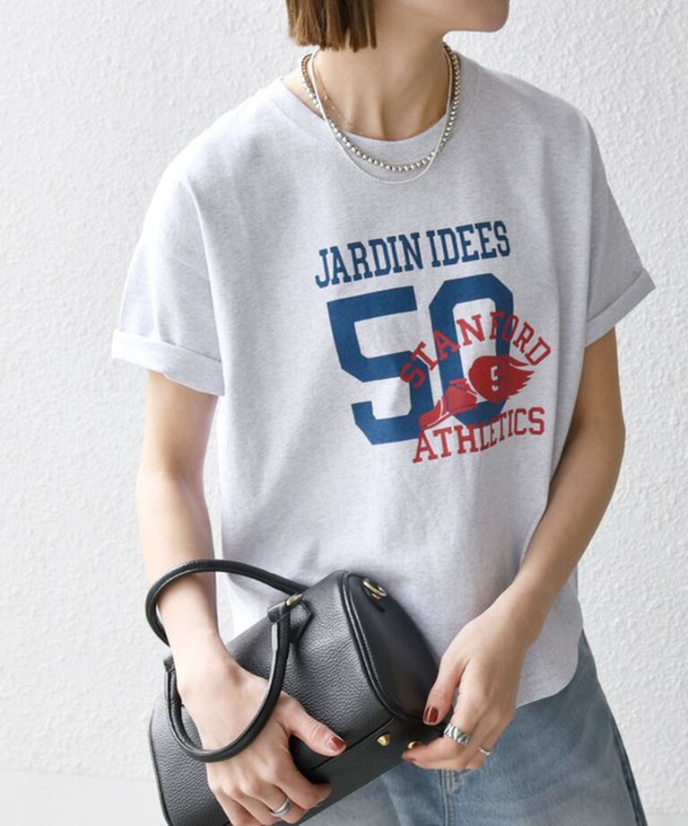 SHIPS any「《追加予約》【SHIPS any別注】KNiTS:〈洗濯機可能〉ラウンドヘム プリント ショート TEE」|Tシャツ・カットソー|
