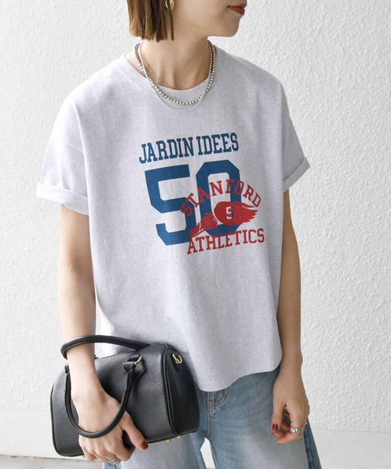 SHIPS any「《追加予約》【SHIPS any別注】KNiTS:〈洗濯機可能〉ラウンドヘム プリント ショート TEE」|Tシャツ・カットソー|