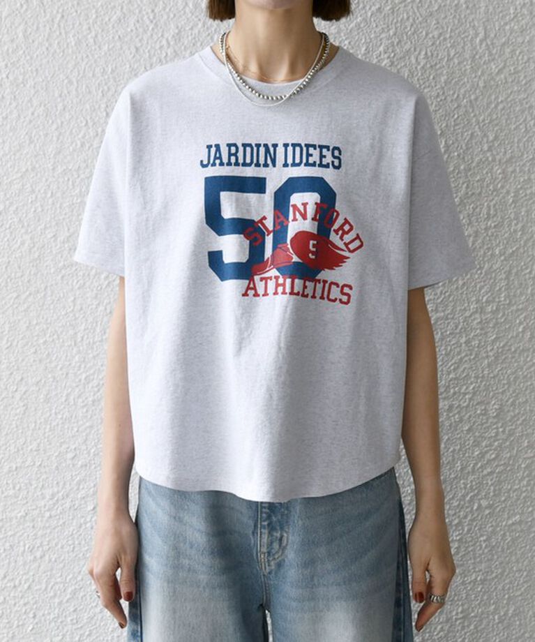 SHIPS any「《追加予約》【SHIPS any別注】KNiTS:〈洗濯機可能〉ラウンドヘム プリント ショート TEE」|Tシャツ・カットソー|