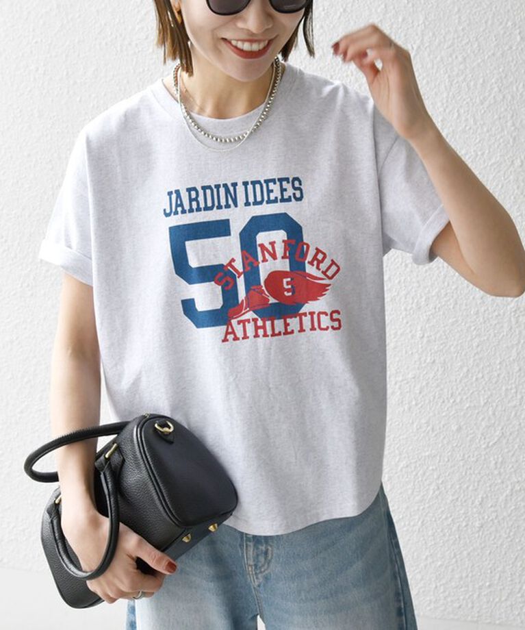 SHIPS any「《追加予約》【SHIPS any別注】KNiTS:〈洗濯機可能〉ラウンドヘム プリント ショート TEE」|Tシャツ・カットソー|