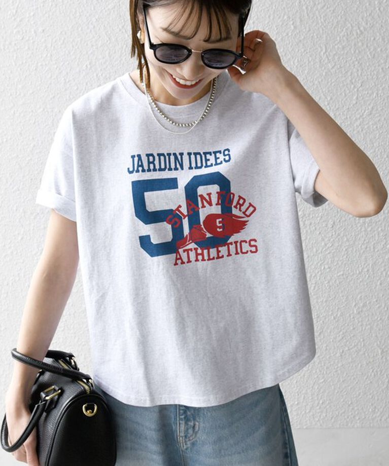 SHIPS any「《追加予約》【SHIPS any別注】KNiTS:〈洗濯機可能〉ラウンドヘム プリント ショート TEE」|Tシャツ・カットソー|