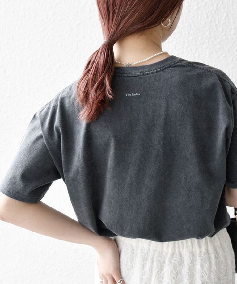 SHIPS any「《追加予約》【SHIPS any別注】KNiTS:〈洗濯機可能〉ラウンドヘム プリント ショート TEE」|Tシャツ・カットソー|