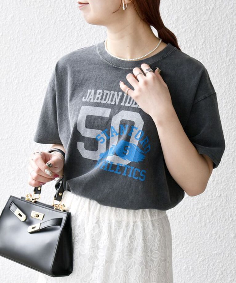 SHIPS any「《追加予約》【SHIPS any別注】KNiTS:〈洗濯機可能〉ラウンドヘム プリント ショート TEE」|Tシャツ・カットソー|