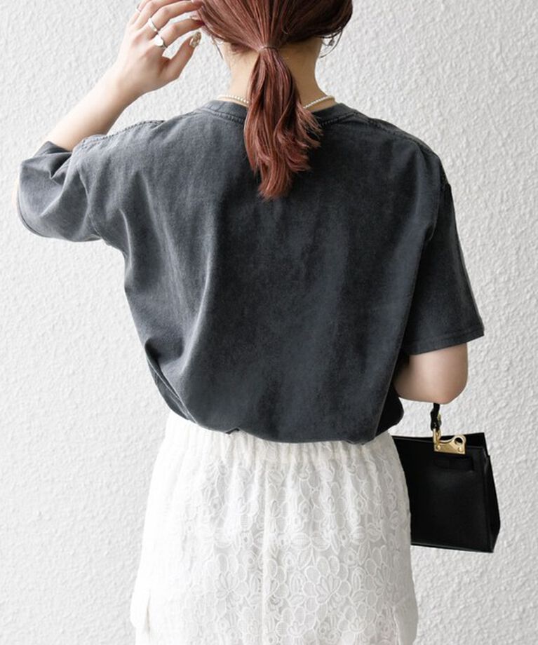 SHIPS any「《追加予約》【SHIPS any別注】KNiTS:〈洗濯機可能〉ラウンドヘム プリント ショート TEE」|Tシャツ・カットソー|