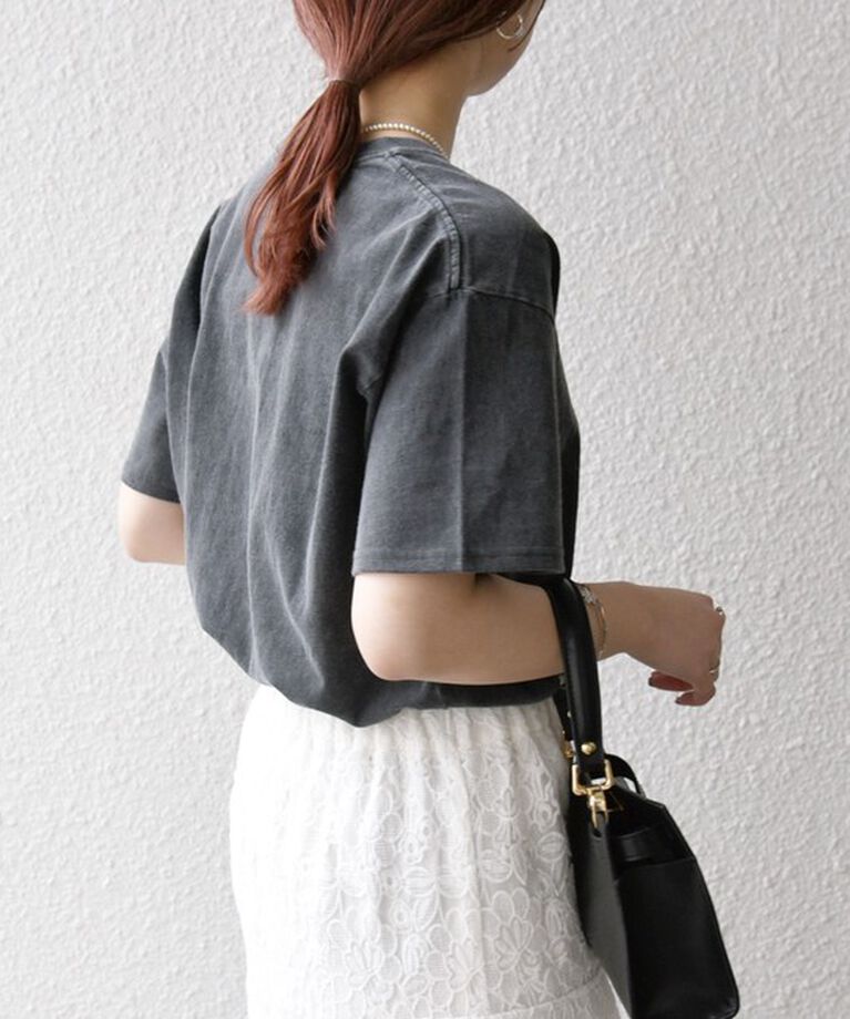 SHIPS any「《追加予約》【SHIPS any別注】KNiTS:〈洗濯機可能〉ラウンドヘム プリント ショート TEE」|Tシャツ・カットソー|