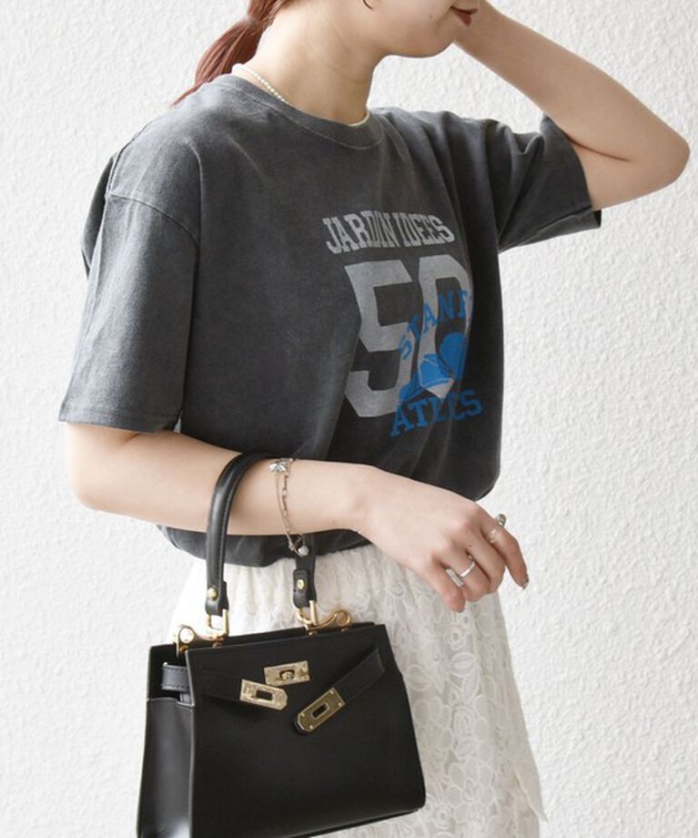 SHIPS any「《追加予約》【SHIPS any別注】KNiTS:〈洗濯機可能〉ラウンドヘム プリント ショート TEE」|Tシャツ・カットソー|