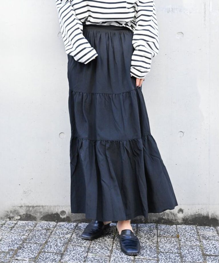 OUTDOOR PRODUCTS Usual Things「ワッシャーティアードスカート」|スカート|