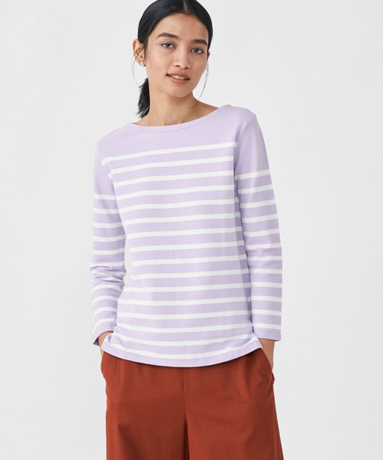 MACPHEE「コットンボーダー ボートネックプルオーバー」|Tシャツ・カットソー|