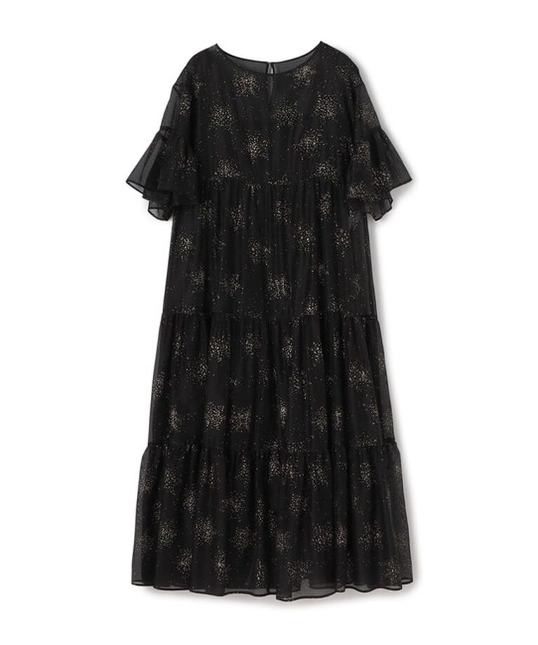 Ballsey「グリッタープリント フリルワンピース」|ドレス|18 ブラック系