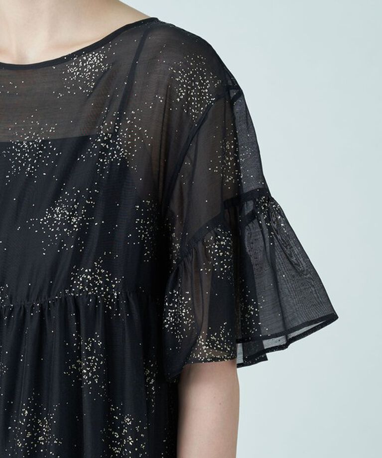 Ballsey「グリッタープリント フリルワンピース」|ドレス|