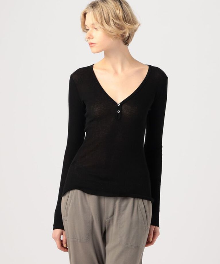 JAMES PERSE「コットンカシミヤブレンドリブ ヘンリーネックプルオーバー WVA3940」|Tシャツ・カットソー|