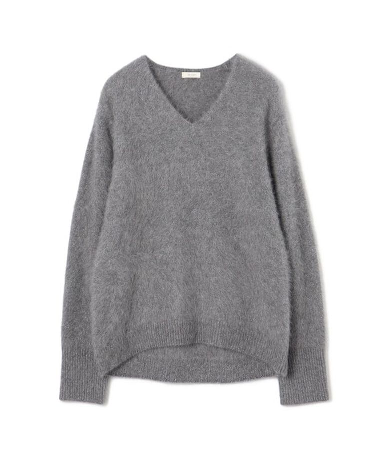 DES PRES「フォックスカシミヤ Vネックプルオーバー」|ニット・セーター|14 グレー系