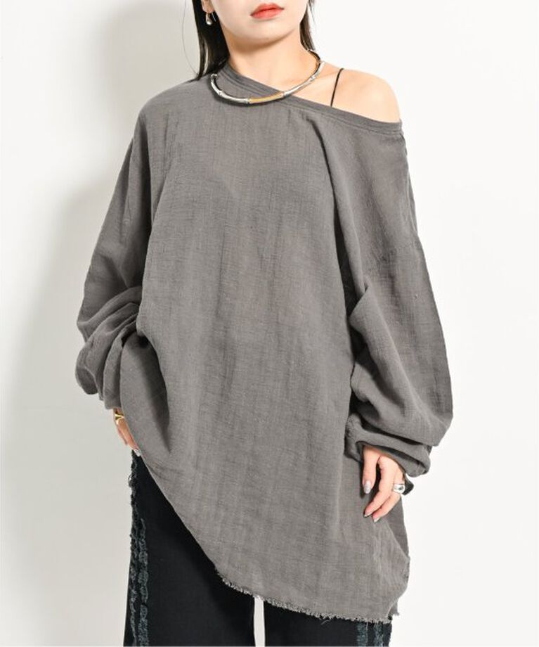  「《追加》ASA/C BIO WASH PULLOVER 3：ブラウス」|シャツ・ブラウス|グレー