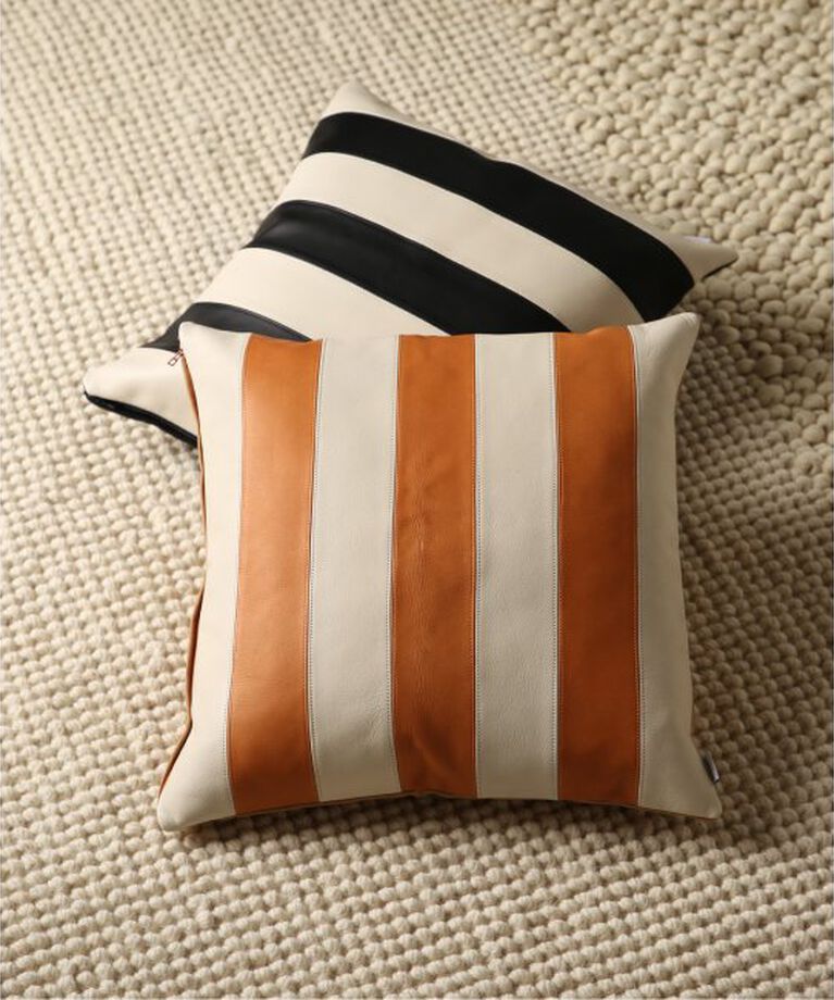 journal standard Furniture「LEATHER PATCH CUSHION COVER レザー パッチワーク クッションカバー 45cm」|クッション・クッションカバー|