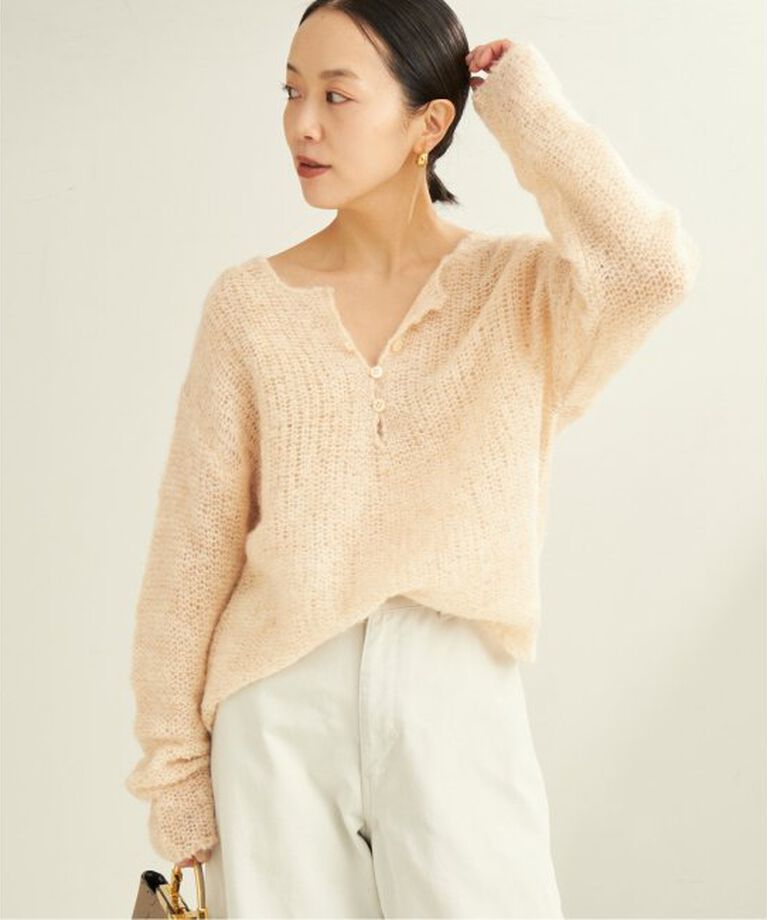 Plage「《追加》HENLEY ALPACA mix プルオーバー」|ニット・セーター|ベージュ