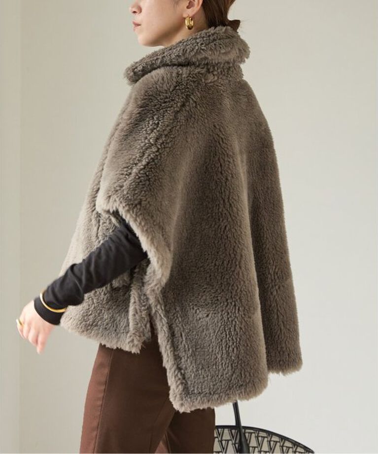 VERMEIL par iena「TICCA（ティッカ） Woolファーポンチョ 0243410033」|ポンチョ・ケープ|