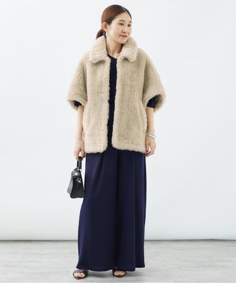 VERMEIL par iena「TICCA（ティッカ） Woolファーポンチョ 0243410033」|ポンチョ・ケープ|