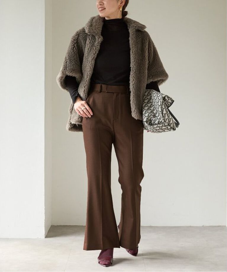 VERMEIL par iena「TICCA（ティッカ） Woolファーポンチョ 0243410033」|ポンチョ・ケープ|