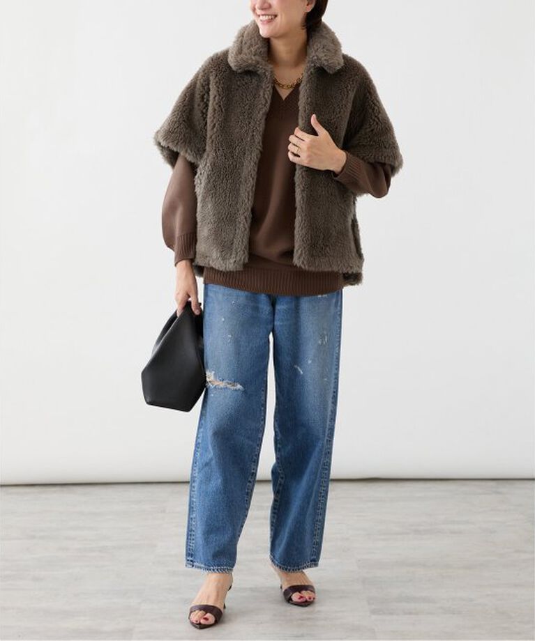 VERMEIL par iena「TICCA（ティッカ） Woolファーポンチョ 0243410033」|ポンチョ・ケープ|