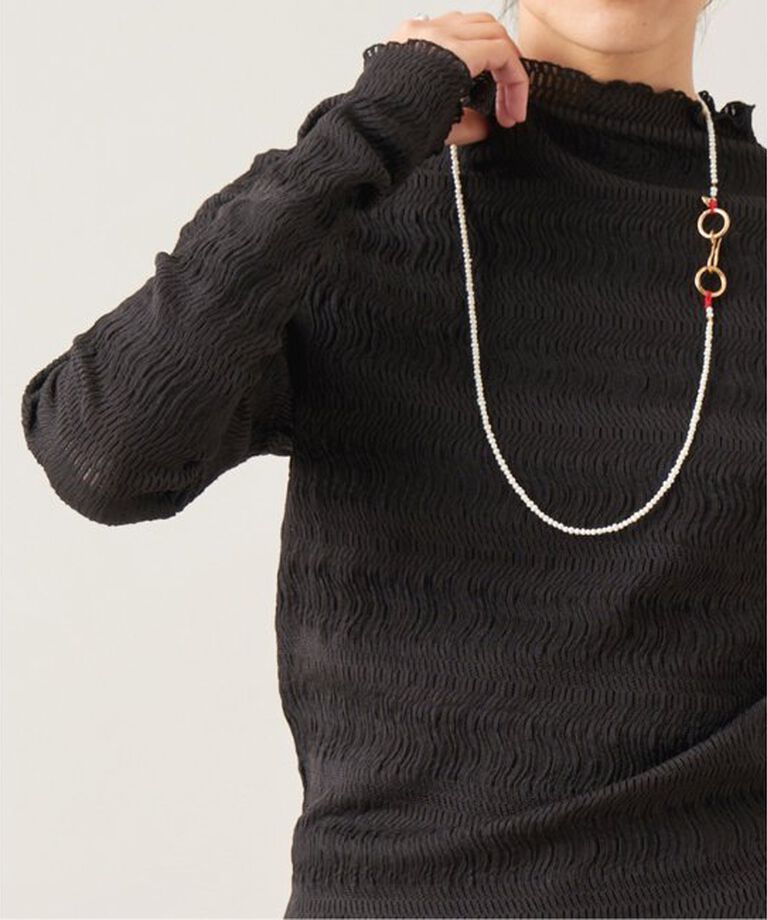 IENA LA BOUCLE「IENA LA BOUCLE ウェーブラッセルハイネックプルオーバー」|Tシャツ・カットソー|ブラック