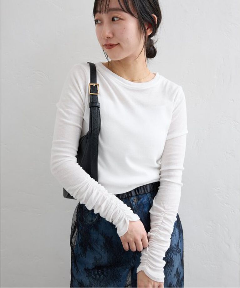 SLOBE IENA「《追加》フライスガーゼシャーリングロンTEE」|Tシャツ・カットソー|