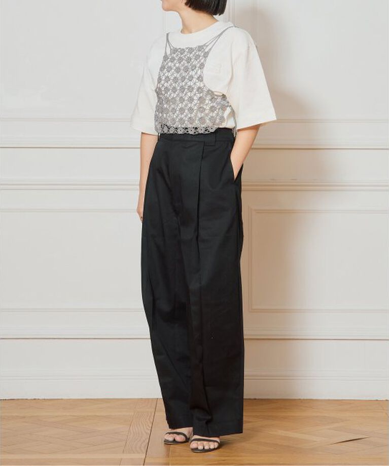 IENA LA BOUCLE「ROSEROMPSTUDIO タックパンツ」|スラックス|