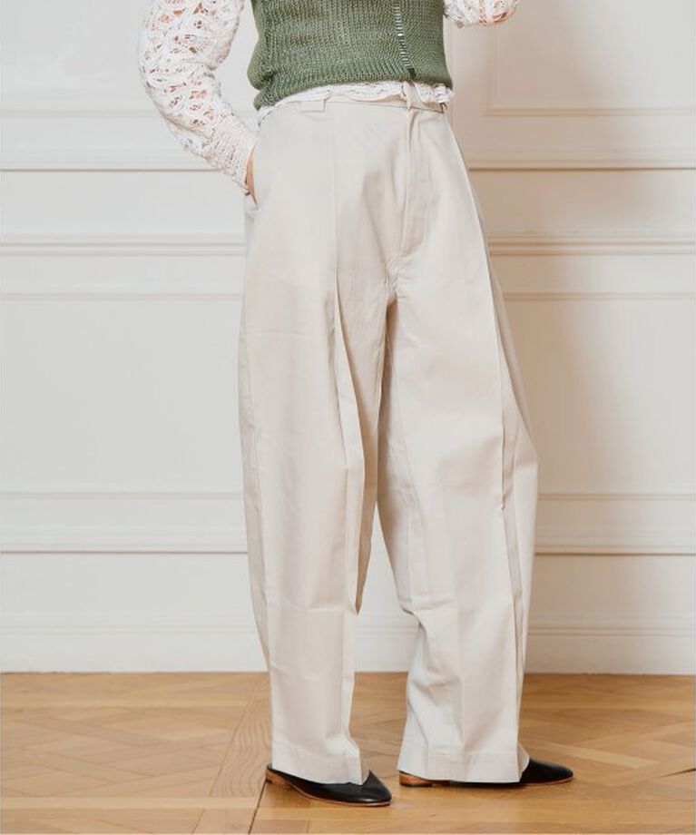 IENA LA BOUCLE「ROSEROMPSTUDIO タックパンツ」|スラックス|