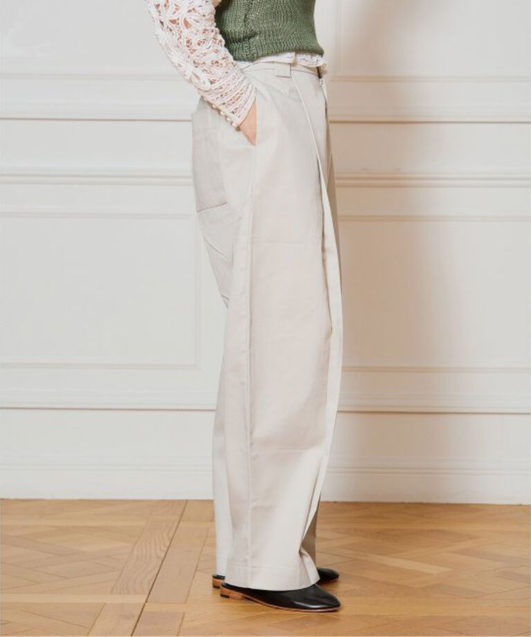 IENA LA BOUCLE「ROSEROMPSTUDIO タックパンツ」|スラックス|