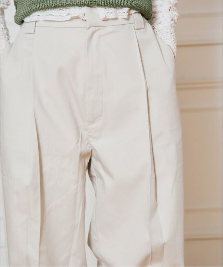 IENA LA BOUCLE「ROSEROMPSTUDIO タックパンツ」|スラックス|