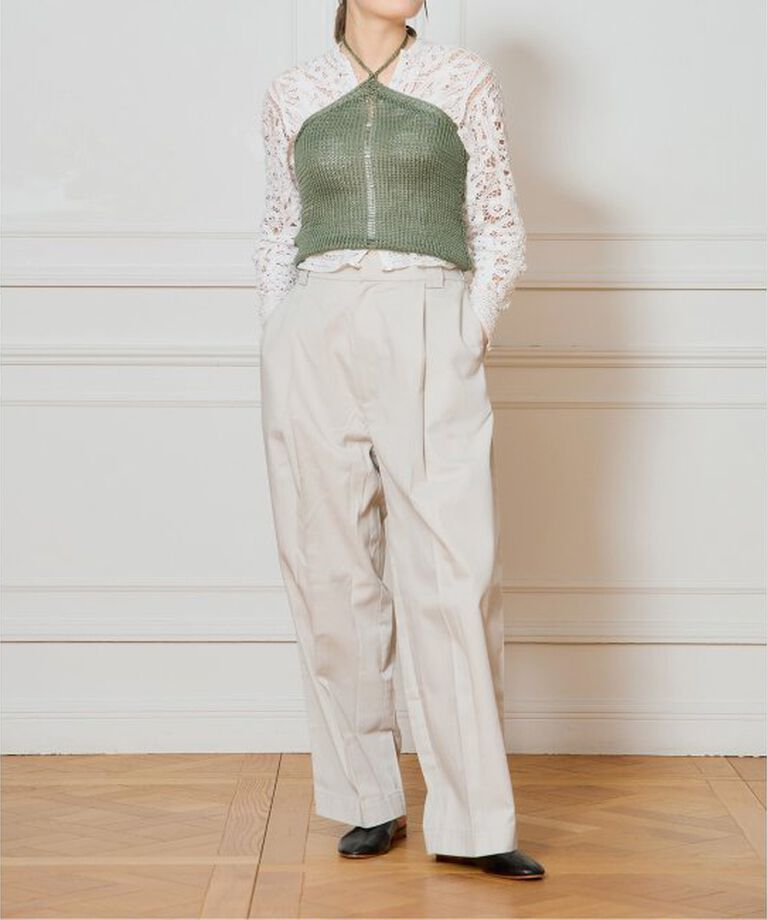 IENA LA BOUCLE「ROSEROMPSTUDIO タックパンツ」|スラックス|