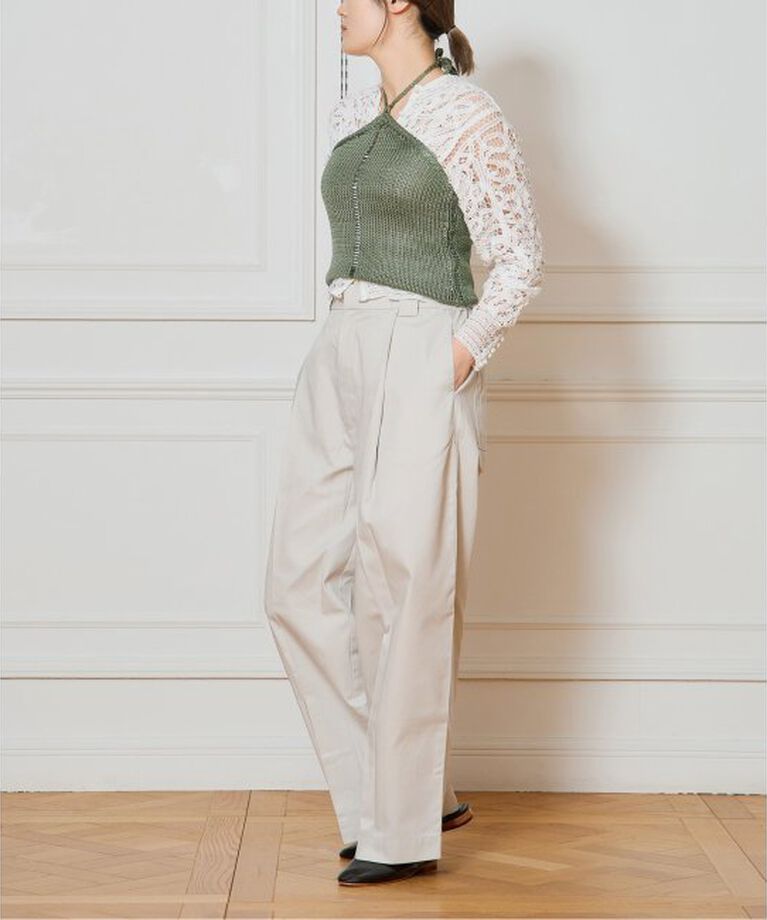 IENA LA BOUCLE「ROSEROMPSTUDIO タックパンツ」|スラックス|