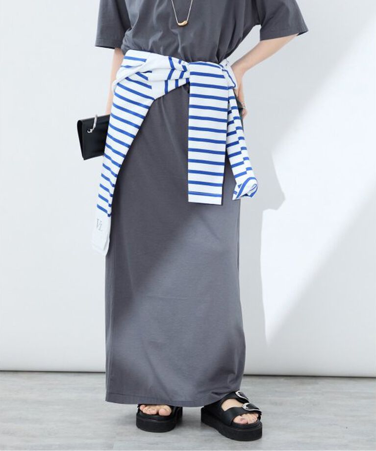 VERMEIL par iena「INSCRIRE アンスクリア  Light Jersey Long Skirt I25SSCUT20」|スカート|グレー