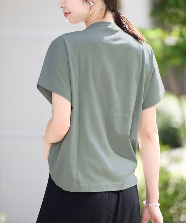 IENA「ATON/エイトン SUVIN 60/2 CAP SLEEVE TEE Tシャツ」|Tシャツ・カットソー|グレー